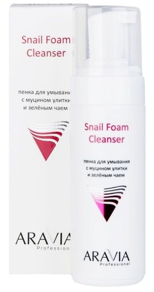 Изображение товара Пенка для умывания Snail Foam с муцином улитки и зелёным чаем Aravia Professional 160мл Пенка для умывания Snail Foam с муцином улитки и зелёным чаем Aravia Professional 160мл фотография